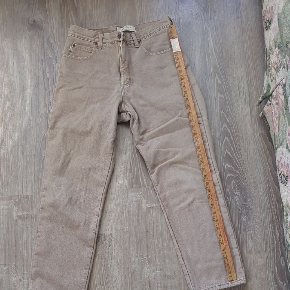 L.L. Bean Classic Fit Tan Pants - Green Fleece Lined